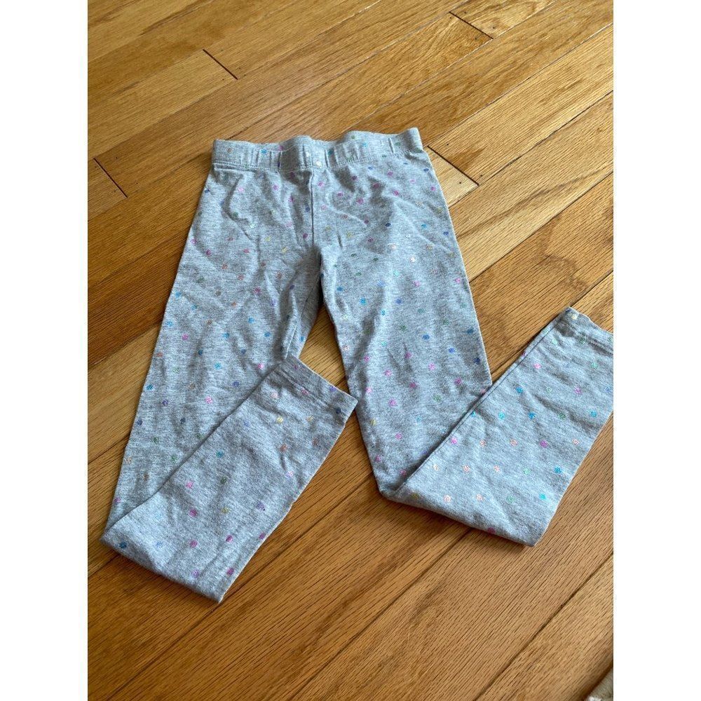 Wonder Nation, girls grey polka dot patterned leggings size small 6